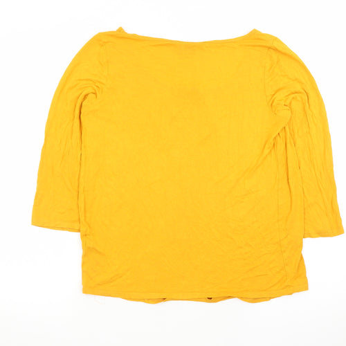 Dorothy Perkins Maternity Yellow Tunic Top UK 10 3/4 Sleeve Cotton