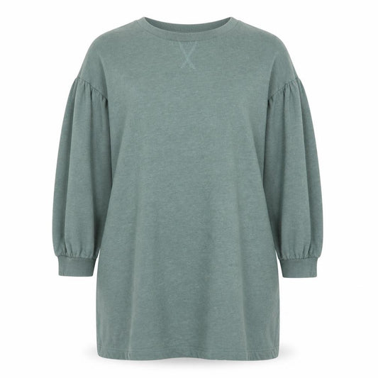 Front view of AND/OR Women’s Green Cotton T-Shirt Dress, size UK 20