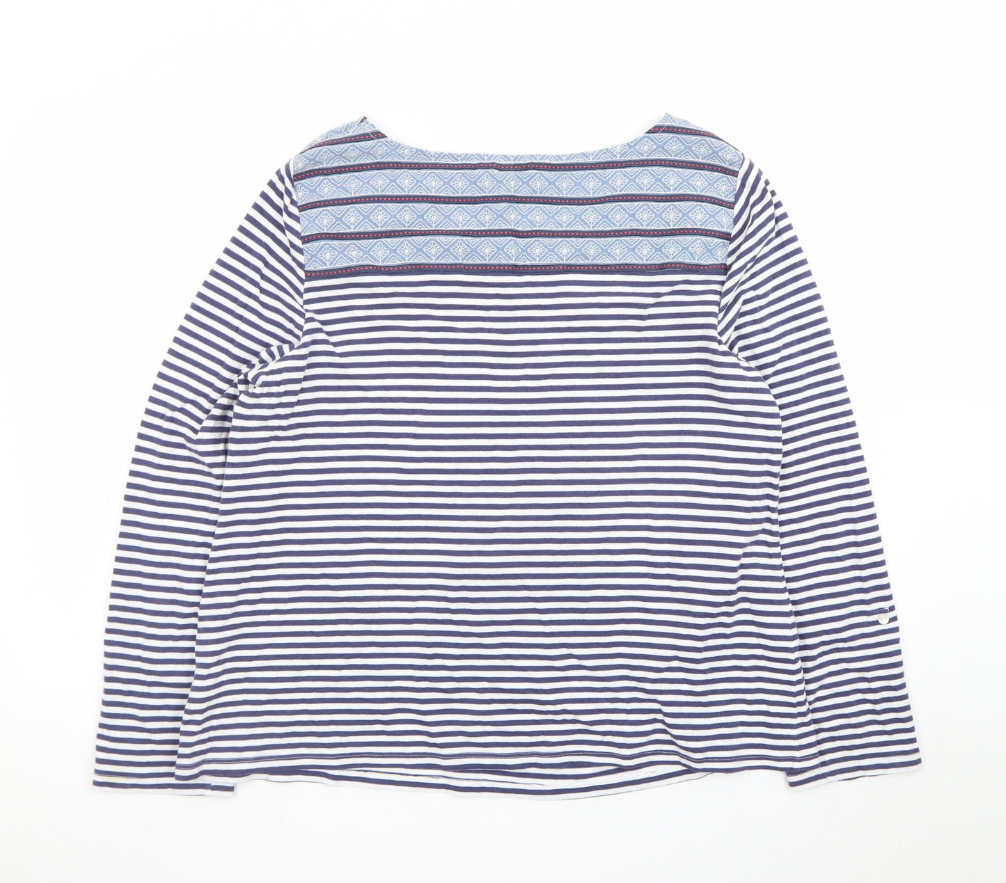 Marks and Spencer Women’s Blue Striped Long Sleeve Boat Neck Top Size 18
