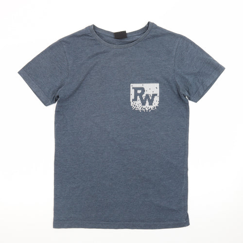 Rock Werchter Men's Blue Small Crew Neck Band T-Shirt