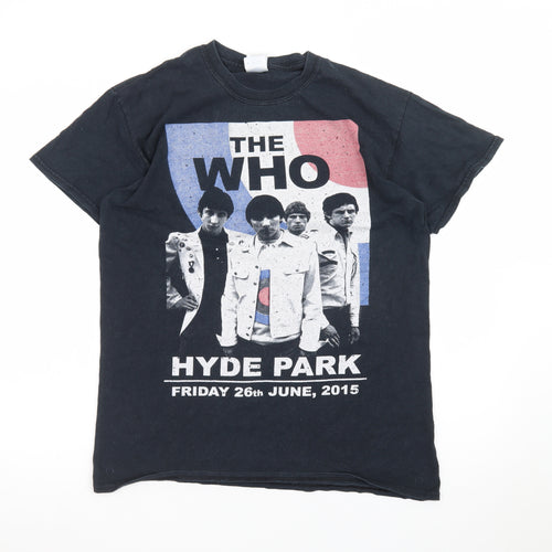 Gildan Men's Black The Who Hyde Park 2015 Band T-Shirt Size M