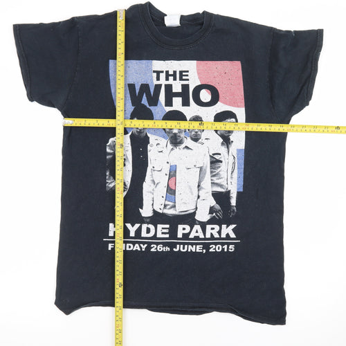 Gildan Men's Black The Who Hyde Park 2015 Band T-Shirt Size M