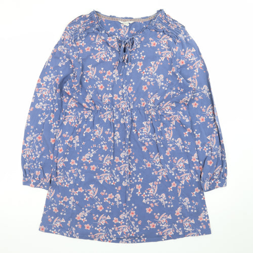White Stuff Women Blue Floral A-Line Knee Length Dress Size 14