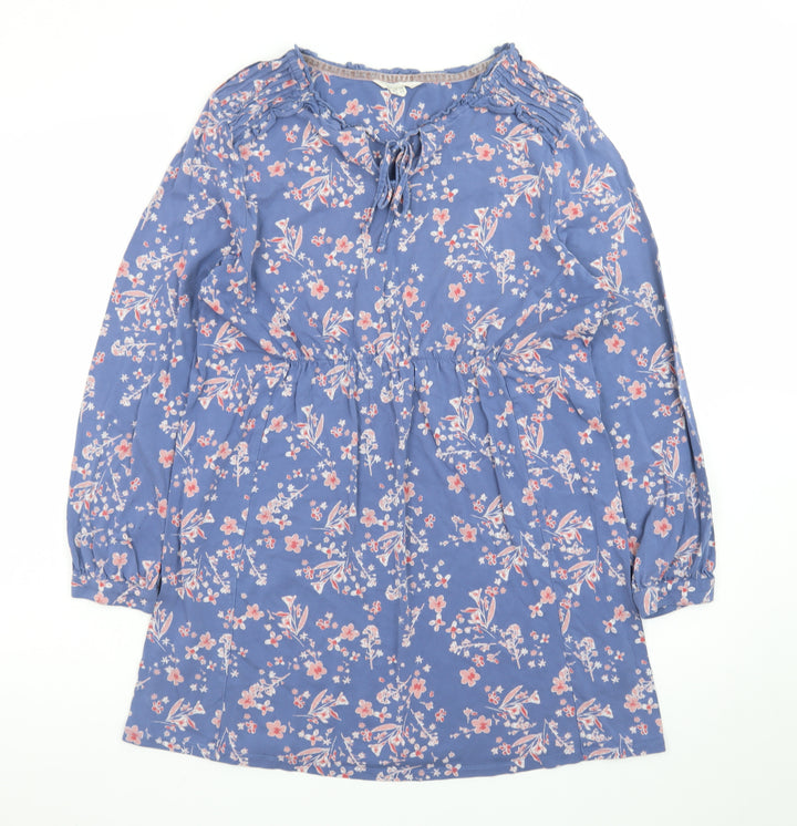 White Stuff Women Blue Floral A-Line Knee Length Dress Size 14