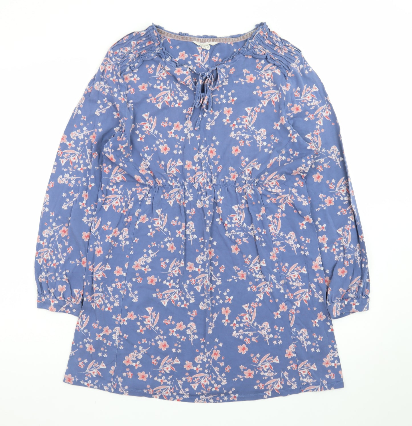 White Stuff Women Blue Floral A-Line Knee Length Dress Size 14