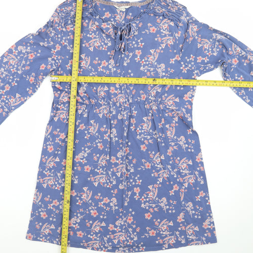 White Stuff Women Blue Floral A-Line Knee Length Dress Size 14