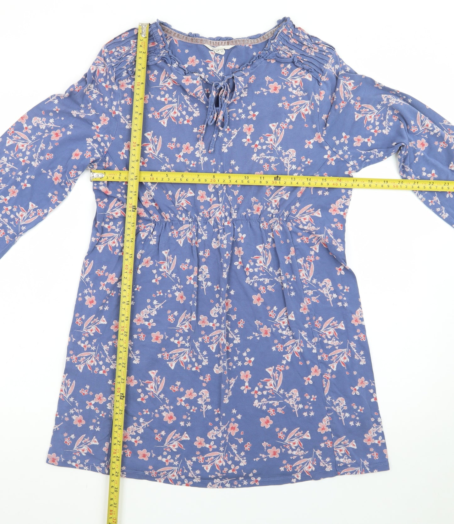 White Stuff Women Blue Floral A-Line Knee Length Dress Size 14