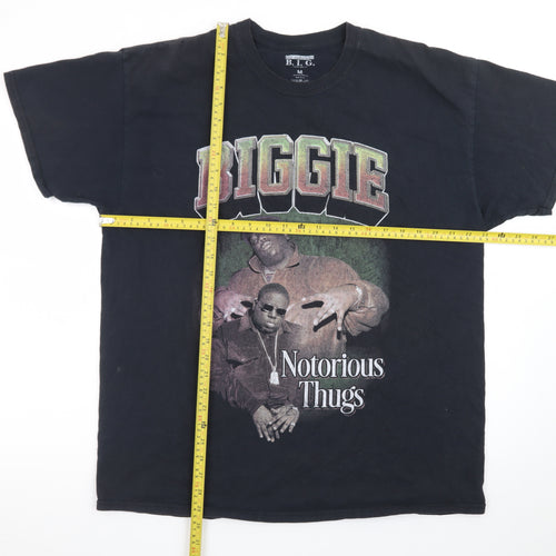 The Notorious B.I.G. Mens Black Graphic T-Shirt Medium Hip Hop Retro