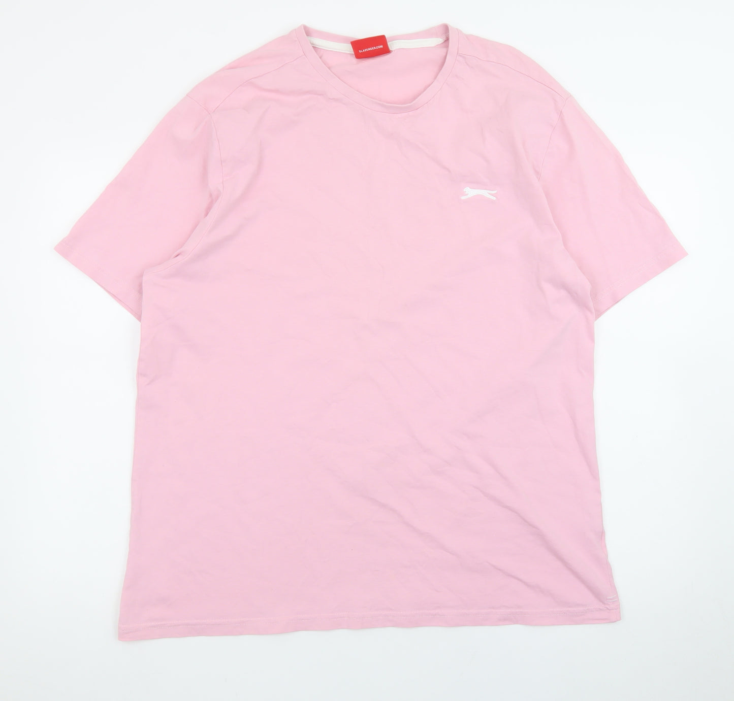 Slazenger Men's Pink Crew Neck Short Sleeve Cotton T-Shirt XL