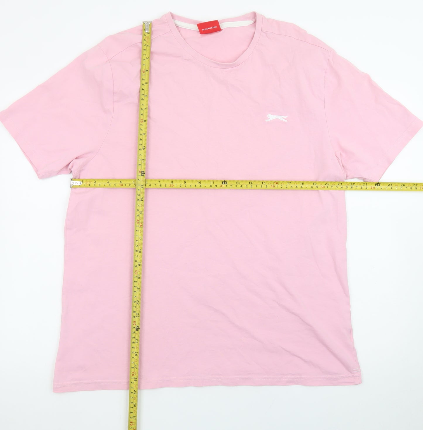 Slazenger Men's Pink Crew Neck Short Sleeve Cotton T-Shirt XL