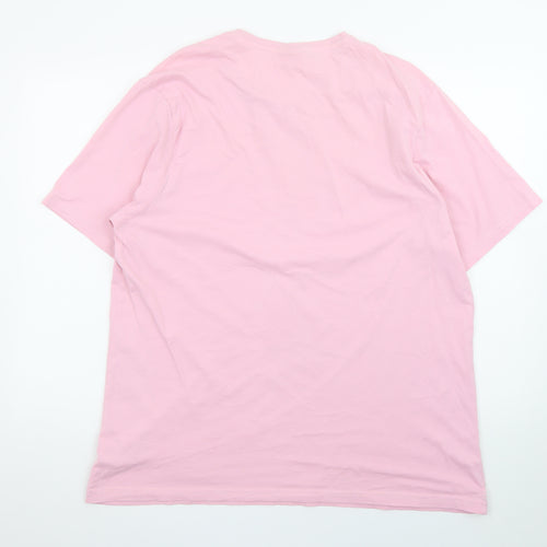 Slazenger Men's Pink Crew Neck Short Sleeve Cotton T-Shirt XL