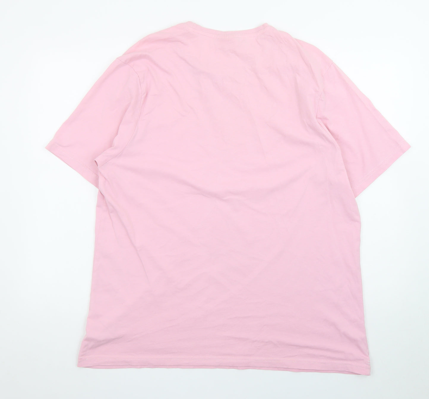 Slazenger Men's Pink Crew Neck Short Sleeve Cotton T-Shirt XL