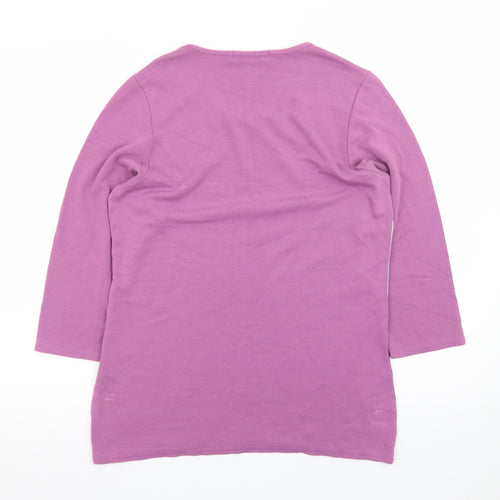 Just Elegance Women's Multicoloured Scoop Neck 3/4 Sleeve Jersey Top Size 18