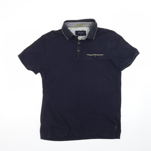 Ted Baker Men's Blue Cotton Polo Shirt Size L