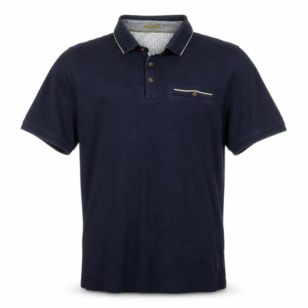 Front view of Ted Baker Men's Blue Cotton Polo Shirt, size L