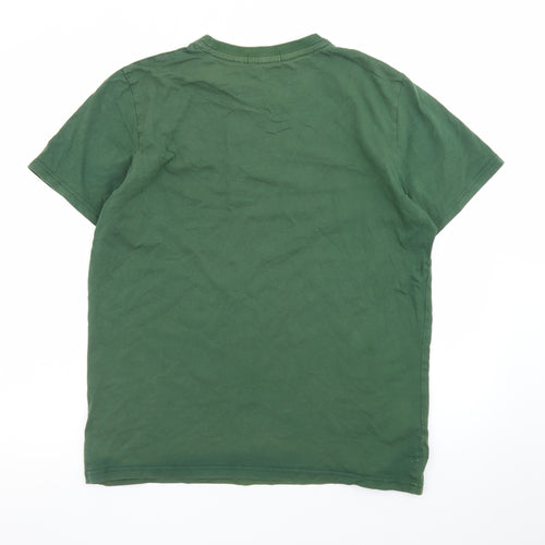 Fred Perry Men's Green Cotton Crew Neck Short Sleeve T-Shirt L