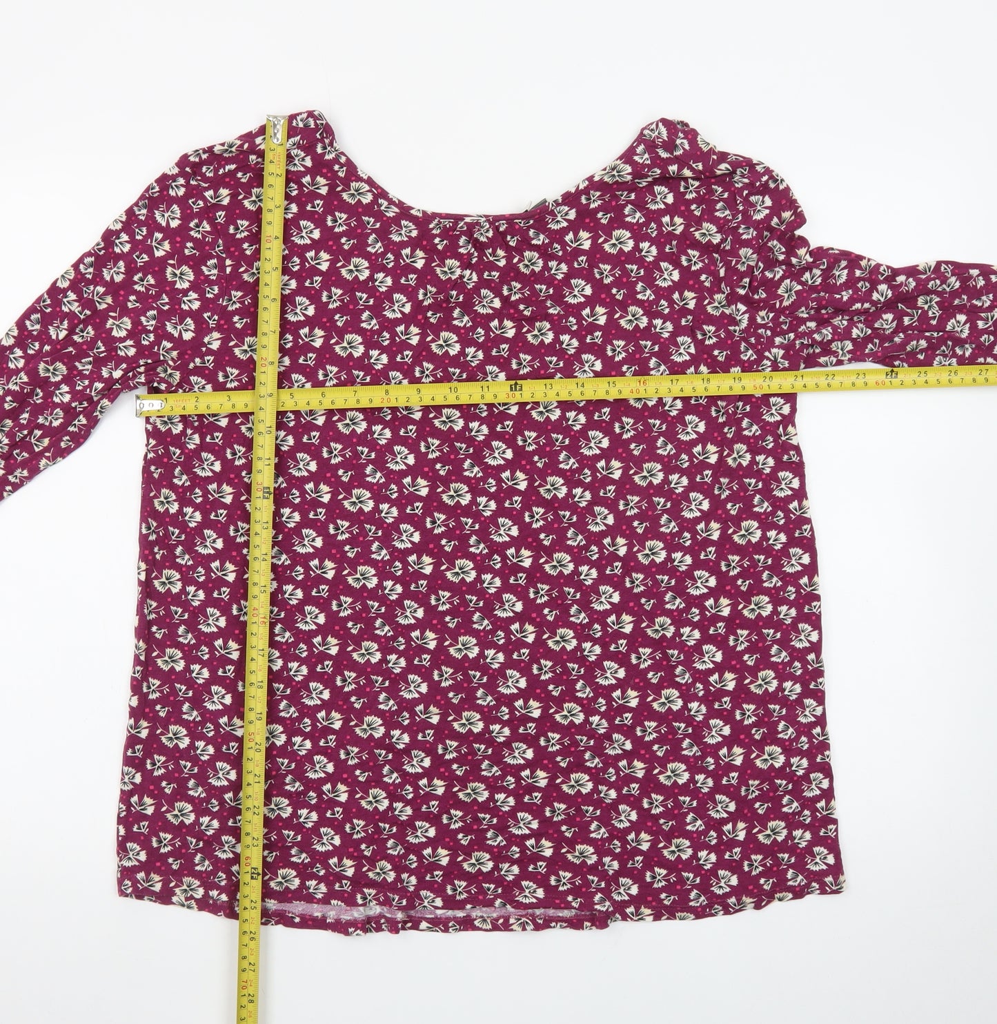 Next Women’s Purple Floral V-Neck Long Sleeve Tunic Blouse Size 14