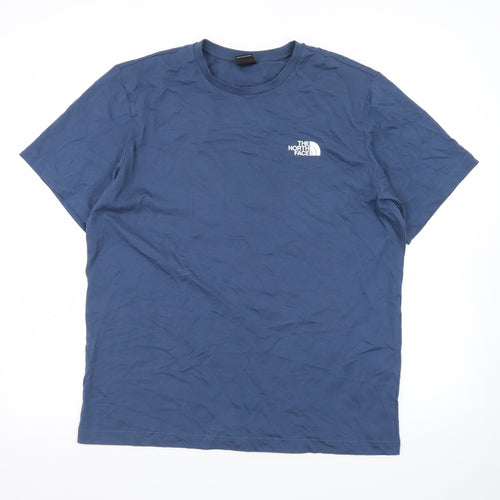 The North Face Men's Blue Graphic Logo Regular Fit Polo L