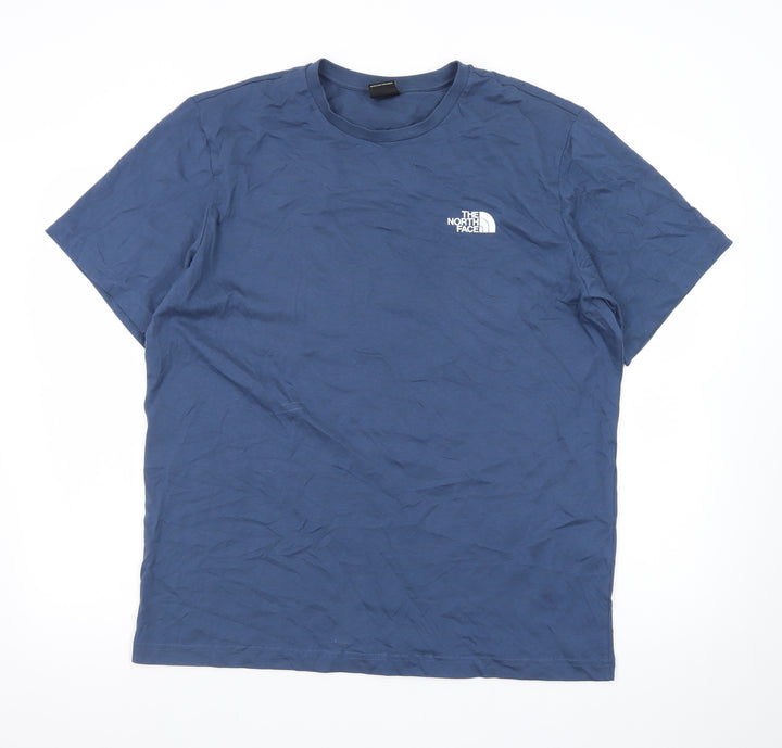 The North Face Men's Blue Graphic Logo Regular Fit Polo L