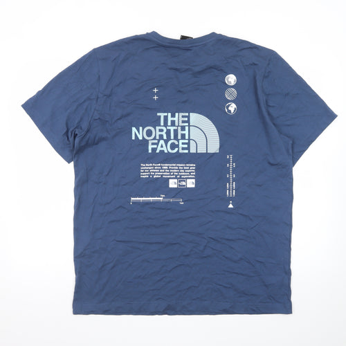 The North Face Men's Blue Graphic Logo Regular Fit Polo L
