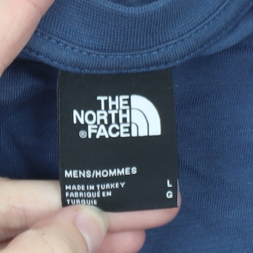 The North Face Men's Blue Graphic Logo Regular Fit Polo L