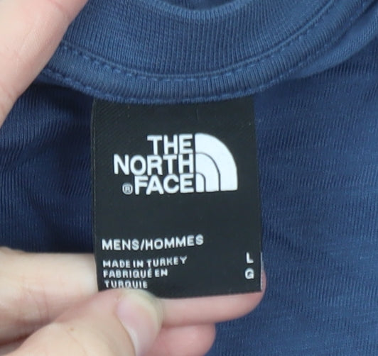 The North Face Men's Blue Graphic Logo Regular Fit Polo L
