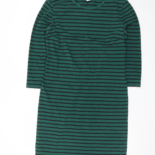 Old Navy Women's Green Striped T-Shirt Dress Size L