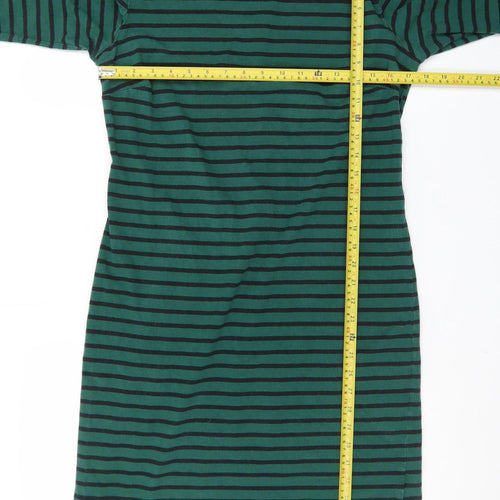 Old Navy Women's Green Striped T-Shirt Dress Size L