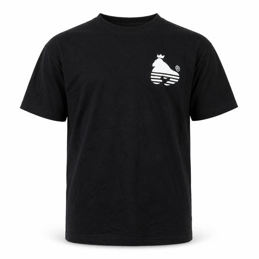 Front view of Money Men's Black Cotton Large T-Shirt with Crown Logo Print