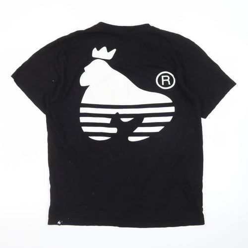 Money Men's Black Cotton Large T-Shirt with Crown Logo Print