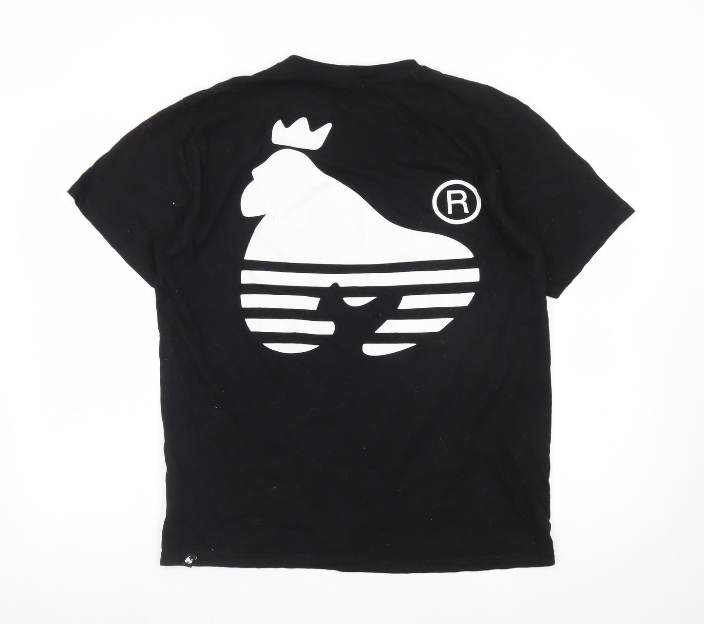 Money Men's Black Cotton Large T-Shirt with Crown Logo Print