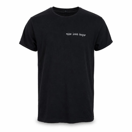 Front view of Dead Legacy Men's Black 'The Lost boys’' graphic cotton t-shirt m