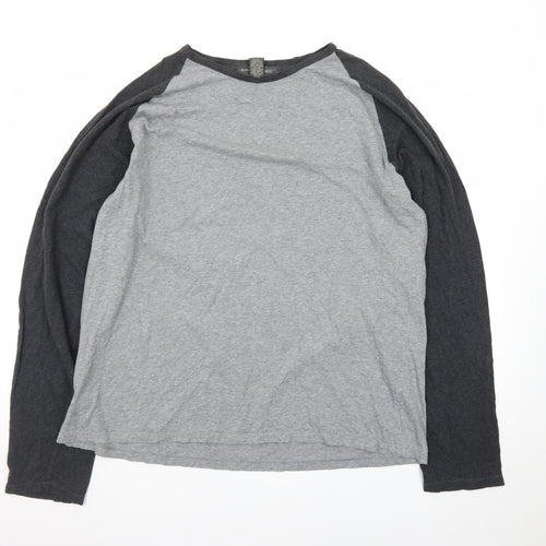 Banana Republic Men's Grey Long Sleeve Raglan Cotton T-Shirt XXL