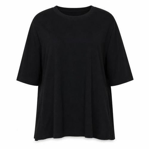 Zara Women’s Black Relaxed 3/4 Sleeve Cotton T-Shirt L