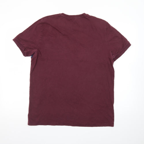 Fred Perry Men's Red Colourblock Logo T-Shirt Size L