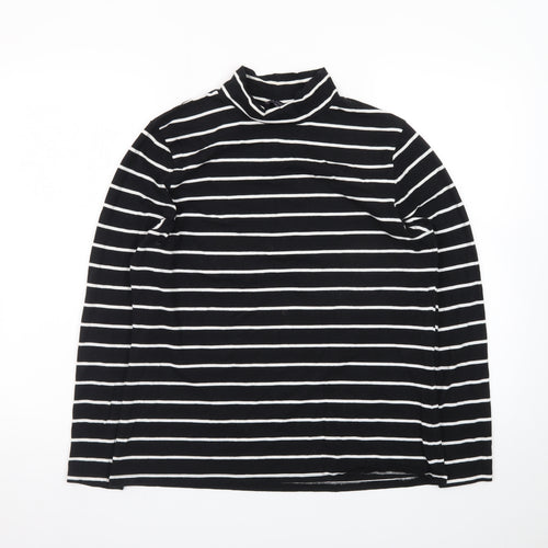 Marks and Spencer Women’s Black Striped Roll Neck Long Sleeve Top Size 16