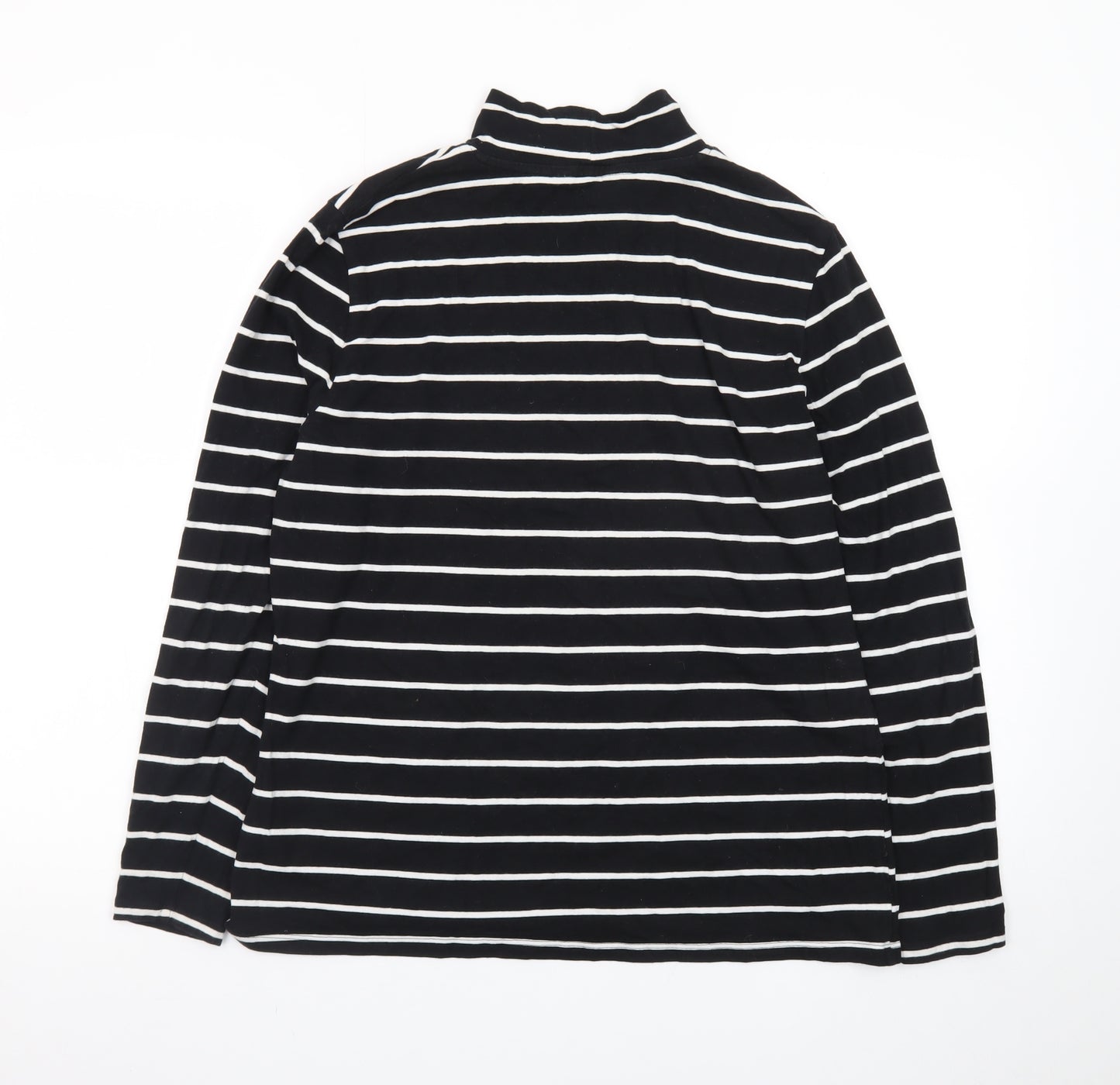 Marks and Spencer Women’s Black Striped Roll Neck Long Sleeve Top Size 16