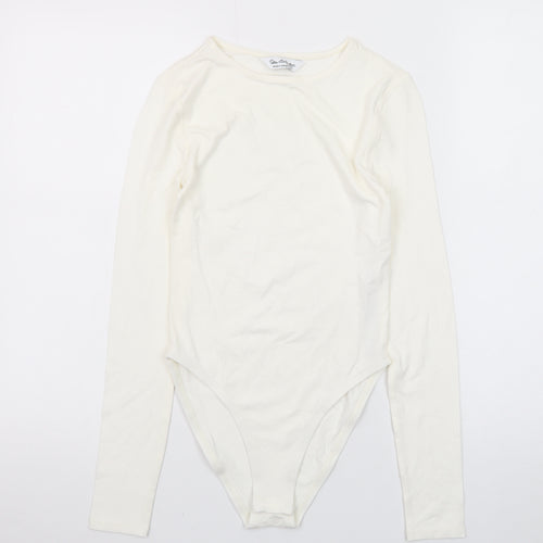 Miss Selfridge Women’s Ivory Long Sleeve Slim Fit Bodysuit UK 8