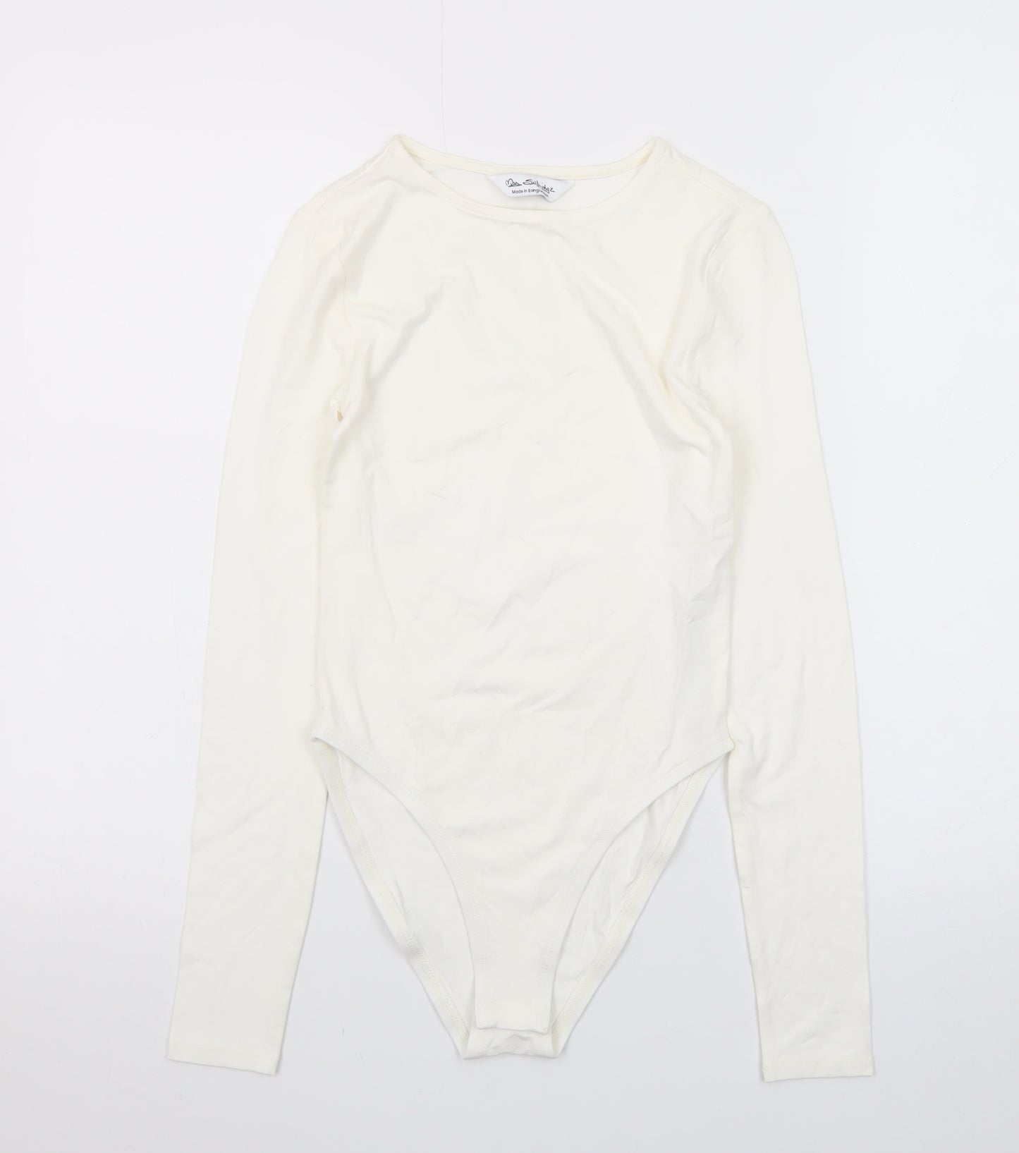 Miss Selfridge Women’s Ivory Long Sleeve Slim Fit Bodysuit UK 8