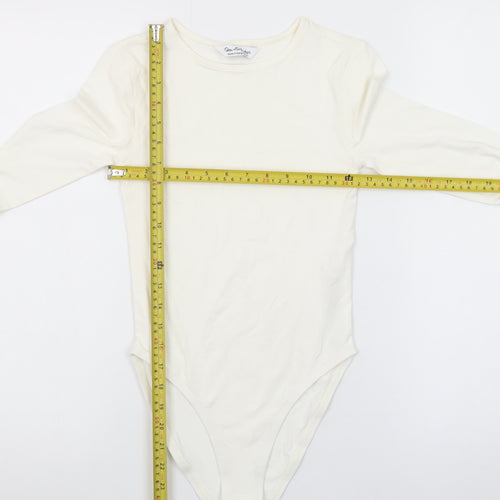 Miss Selfridge Women’s Ivory Long Sleeve Slim Fit Bodysuit UK 8