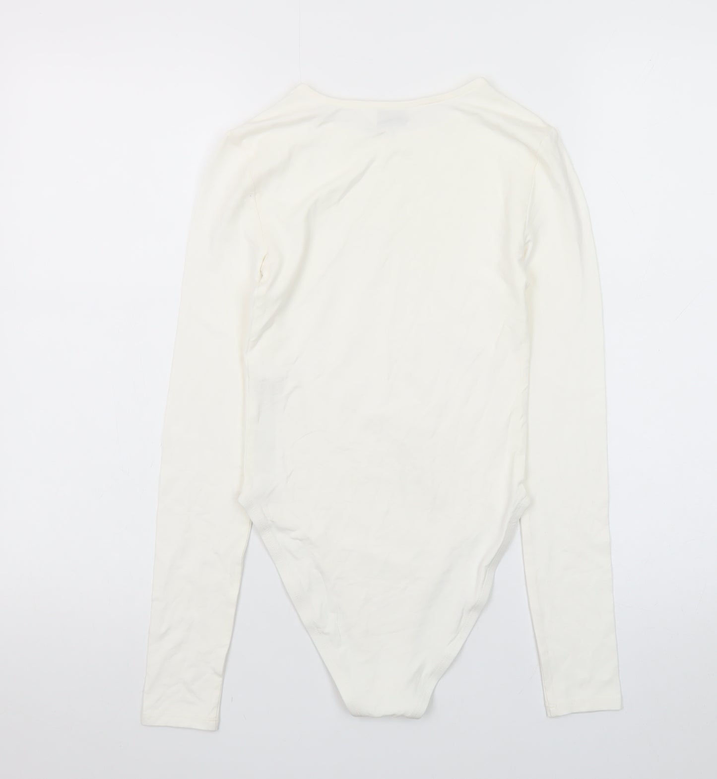 Miss Selfridge Women’s Ivory Long Sleeve Slim Fit Bodysuit UK 8