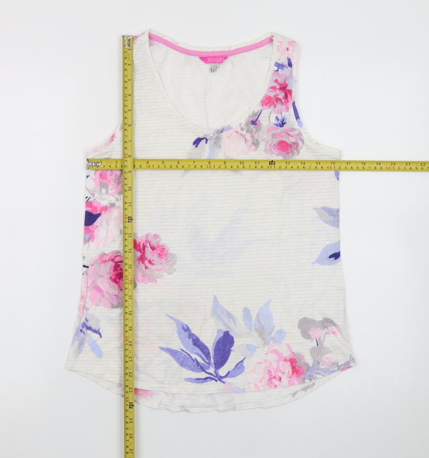Joules Womens Multicoloured Floral Cotton Tank Top UK 12