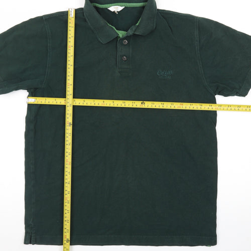 Cotton Traders Men's Green Short Sleeve Polo Shirt Size M