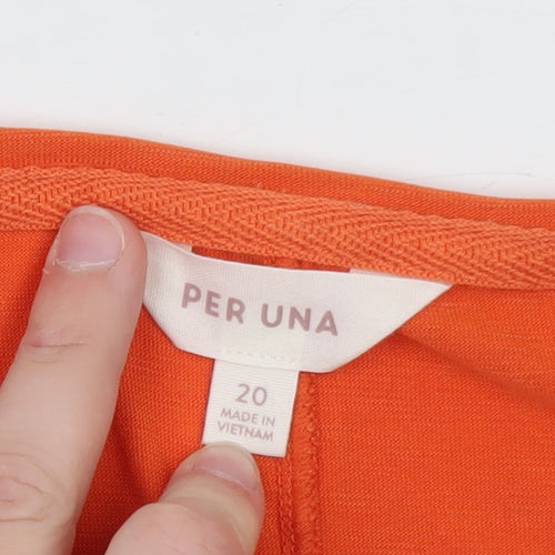 Marks and Spencer Per Una Women's Orange Size 20 Basic T-Shirt