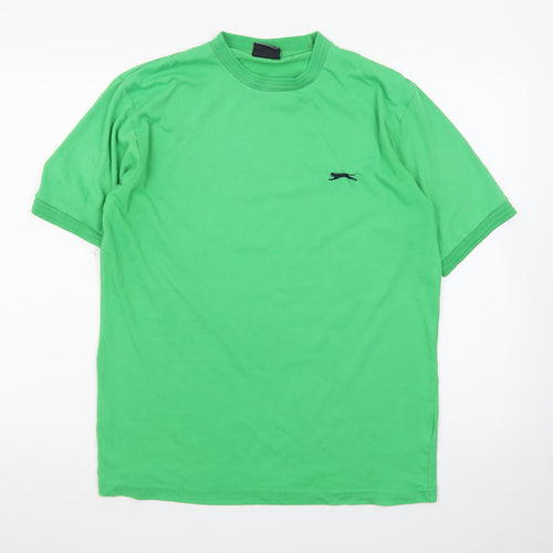 Slazenger Men's Green Cotton Crew Neck Short Sleeve T-Shirt M