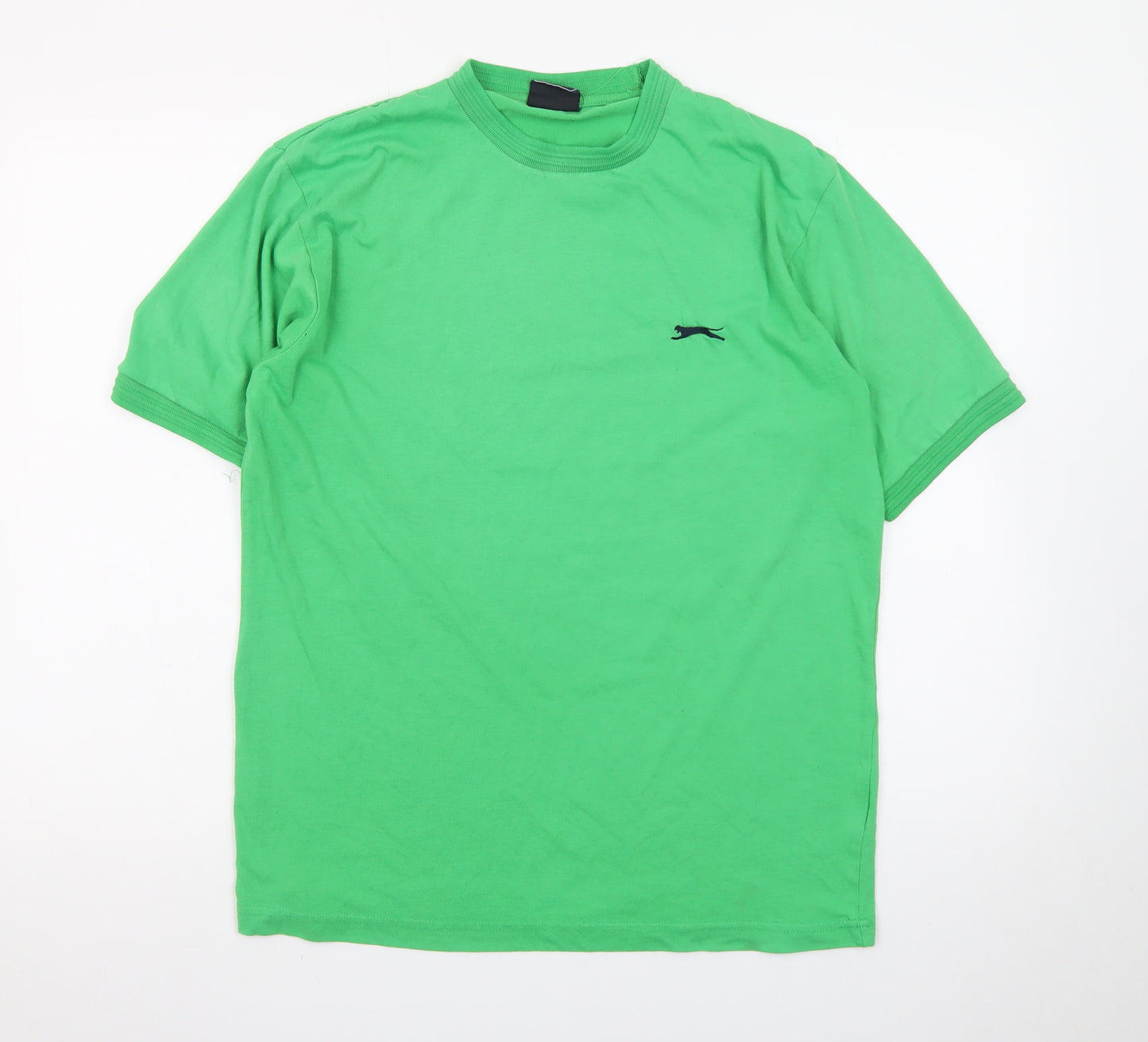 Slazenger Men's Green Cotton Crew Neck Short Sleeve T-Shirt M