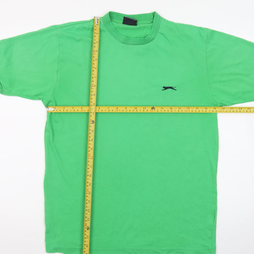 Slazenger Men's Green Cotton Crew Neck Short Sleeve T-Shirt M