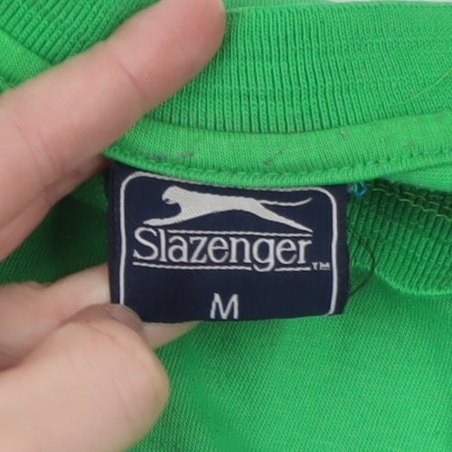Slazenger Men's Green Cotton Crew Neck Short Sleeve T-Shirt M