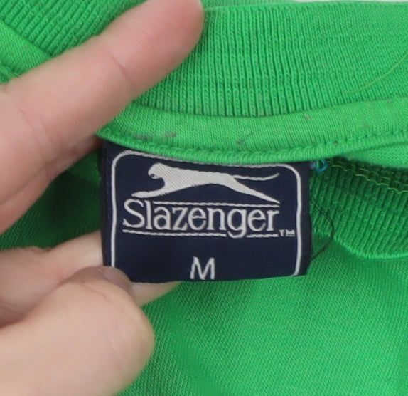 Slazenger Men's Green Cotton Crew Neck Short Sleeve T-Shirt M