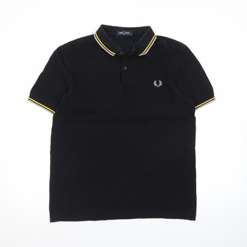 Fred Perry Men's Black M Slim Fit Cotton Polo Shirt